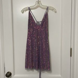 Free People purple sequined mini dress sz S